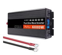 AISINILALAO Inversor de Corriente de Onda sinusoidal Pura de 12V-72V 6000W con Pantalla LED, inversor de Corriente de 24V CC a 230V CA, convertidor de Voltaje para automóvil con 2 enchufes,48v