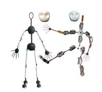 AISINILALAO Kits de Armazón para Stop Motion DIY, Figura de Marioneta de Metal Stop Motion Animación con Manos y Cráneo para Animación Stop Motion y Fabricante de Arcilla (12CM-20CM),20cm