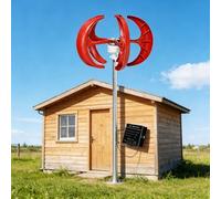 AISINILALAO Linterna generadora de turbina eólica de Baja vibración 20000W AC 12V 24V, Kit de turbinas eólicas de 5 aspas de Eje Vertical para híbridos domésticos y farolas (con Controlador),24v