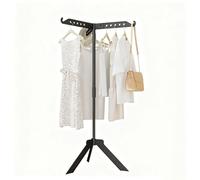 AISIR Tendedero Plegables con 3 Alas, 360° Rotación Tenderetes de Ropa y Altura, Válido para Interior y Exterior -Negro