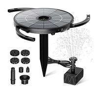 AISITIN Fuente Solar 2,8W para Jardín, Panel Desmontable 2 en 1, Bomba DIY con 6 Boquillas Estanques, Pájaros, Piscinas(2,8W)
