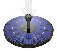 AISITIN Fuente Solar 3,5W de Batería con 6 Boquillas Ideal,Fuente Solar Jardin Exterior para Estanque,Baño Pájaros,Piscina,Patio y Decoración Jardín（1PC）