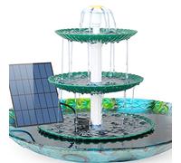 AISITIN Fuente Solar Jardin Exterior 3,5 W, Fuentes Solares de Jardin Desmontable 3 Niveles, Bomba de Agua para Baño de Pájaros, Comedero de Pájaros al Aire Libre,Estanque Décoration