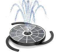 AISITIN Fuente Solar Jardin Exterior 3,7 W, Bomba de Agua Solar Mejorada para Estanque con 3 Fijadores y 4 Boquillas, Fuente Jardin para Baño de Pájaros, Estanque