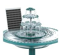 AISITIN Fuente Solar Jardin Exterior 6,5 W, Fuente Solar para Estanques y Bbaño de Pájaros DIY, Alimentador de Pájaros de 3 Niveles para Exteriores,