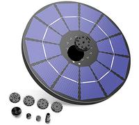AISITIN Fuente Solar Jardin Exterior de 3,5 W, Bomba Solar Estanque con Batería y 6 Boquillas, para Baño de Pájaros Estanque Jardín Fuente (3,5 W)