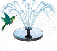 AISITIN Fuente Solar Jardin Exterior, Fuente Jardin Exteriocon 6 Boquillas,Bomba de Agua Solar para Estanque, Jardín, Baño de Pájaros