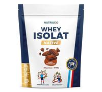 Aislado de suero de leche nativo Nutri&Co 94 % de proteína en polvo - Sabor a chocolate - 900 g