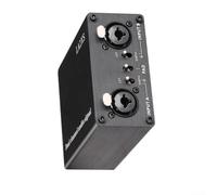 Aislador de audio de doble canal para eliminación de ruido XLR TRS Reductor de zumbido para mezclador PC Studio Equipo de sonido en vivo, color negro