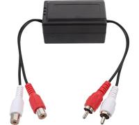 Aislador Negro de Ruido de Bucle de Tierra, Audio de Coche | Filtro para Estéreo y Amplificador, Instalación Sencilla, Compatible Varios Modelos y Sistemas de Coche