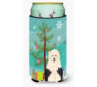 Aislador para bebidas alto "" rbol de Navidad de Caroline's Treasures Old English Sheepdog"" BB4221TBC Multicolor