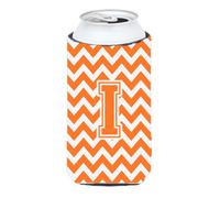 Aislador para bebidas grande en forma de chevr n naranja y blanco con letra I, CJ1046-ITBC
