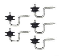 Aisladores de anillo de valla eléctrica tornillo autorroscante para postes de madera, resistente a la intemperie, cabeza de PP+PE, rosca de 5 mm, 42 mm, perno de 92 mm de longitud