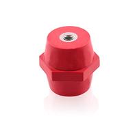 Aisladores M10 rojo 40x41mm Aislador de pasador de resina de poliéster auto-extinguible soporte de barra colectora 1 pieza