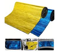 Aislamiento acústico compartimento motor Amortiguador sonido para automóvil, estera aislamiento térmico para coche furgoneta, acústico para capó pared puerta silenciosa, 200x50cm(Azul)