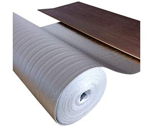 Aislamiento acústico de impacto uficell® ALU [100 m² - 4 rollos] - Espuma de PE con barrera de vapor de aluminio - Espesor: 2 mm - Aislamiento acústico de impacto y sonido de pasos