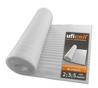 Aislamiento acústico de impactos laminado espuma uficell® ULTRA PE - espesor 5 mm - aislamiento acústico de impactos para suelos laminados y parquet - densidad: 20 kg/m² (25 m² | 1 rollo)