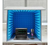 Aislamiento acústico portátil Vocal Booth y absorción de sonido, cabina de canto insonorizada para estudio, canto, podcast y oficina en casa, protección de micrófono para una calidad óptima de