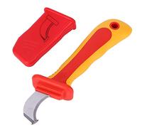 Aislamiento de 1000 V Cuchillo de Electricista Cuchillo para Pelar Cables Hojas Fijas en Forma de Gancho Hoja de Acero Inoxidable Mangos Antideslizantes Tira Antimagnética Cortador Pelacables