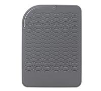 Aislamiento de Calor Mat de Silicona Anti Skid Flexible Resistente a Alta Temperatura para la Palo de Curling de la vajilla [Aislamiento térmico] (Gris)