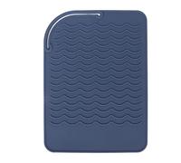 Aislamiento de Calor Mat de Silicona Anti Skid Flexible Resistente a Alta Temperatura para la Palo de Curling de la vajilla [Aislamiento térmico] (Azul)