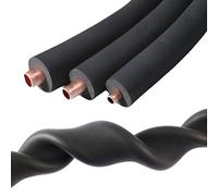 Aislamiento de tuberías, impermeable, ignífugo, tubo de espuma de fácil instalación para tuberías de agua al aire libre, anticongelante (25 mm x 15 mm x 2 m)