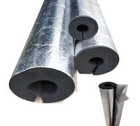 Aislamiento de Tuberías para Exterior Aislante Autoadhesivo Anticongelante Manguera Aislamiento de Aluminio Aislante de Caucho Tubo Aire Acondicionado Coquilla (ID)27mm x (T)20mm x (L)0.95m