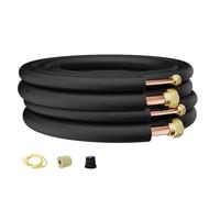 Aislamiento de tubo de espuma de alta calidad para líneas de CA de cobre, kit de línea dividida (3.3 pies), aislamiento de eficiencia energética para acondicionadores de aire y bombas de calor