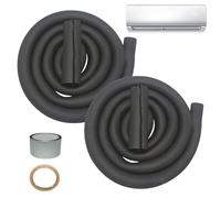 Aislamiento para tubos de aire acondicionado - Aislamiento enrollable para tubos, térmica impermeable precortada de 0,9 cm de grosor para anticongelante canalizaciones piscina casa baño