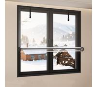 Aislante De Ventanas Winters Lámina Cortavientos Para Ventanas De Interior, Película Plástica Transparente Con Cinta Adhesiva De Doble Cara(Negro,65x110cm)