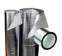 Aislante térmico reflexivo 100% aluminio y burbujas - Rollo 30m² (25 x 1,20) + Cinta Aluminio (45m). Para calor y frío: Viviendas, Caravanas, radiadores, buhardillas, trasteros, garajes