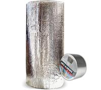 Aislante Térmico Reflexivo de Aluminio y Burbujas 0.5x2.5 m (1.25 m²) + Rollo Cinta de Aluminio 50 mm x 10 m - Frío y Calor - Viviendas, Caravanas, Campers, Buhardillas, Uso Industrial