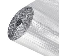 Aislante Termico Reflexivo Rollo Autoadhesiva Aislamiento Lámina Reflectora de Radiador Para Garaje, Paredes, Techos, Caravanas, Campers 3-4mm de Espesor(Size:1*30m,Color:Plata)