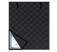 Aislante Termico Ventanas Cortina Aislante Termica Protección Contra El Frío, Mantener El Calor Kit Película Aislamiento Ventana Esencial de Invierno Reutilizable(Negro,55x110in/140x280cm)