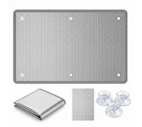 Aislante Térmico Ventanas Película de Aluminio Doble para Baño y Balcón, Lámina Opaca Protector Solar Anti Frío y Calor Privacidad Total con Ventosas Borde Gris 75x130cm 80x120cm