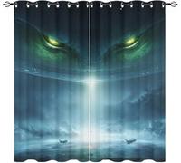 Aislantes Cortinas Opacas para NiñOs 91.5An x 214Al cm (2 Paneles), BLU PoliéSter Cortinas Privacidad Elementos Planetarios De Ciencia FiccióN para Decorativas Sala de Estar y Dormitorios