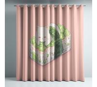Aislantes Frio y Calor Rosa Verde Dibujo Animado Cortinas Opacas Simple Sushi Gato Cortinas de Ventana Multicolor Cortinas de Ventana para Adolescentes 2 Piezas 132An x 228Al CM