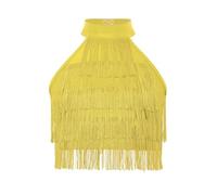 Aislor Camiseta Sin Mangas con Flecos para Niñas Sujetador Deportivo Tanks Top De Gimnasia Tops De Baile Latino Salsa Cha-cha Amarillo 13-14 años