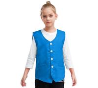 Aislor Chaleco para Niños Chaleco de Traje Waistcoat Formal de Cintura Trasera Traje de Coro Chaleco de Caballero Bautizo Cielo azul D 5-6 años