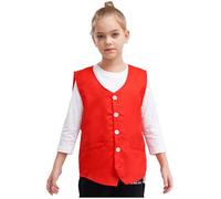 Aislor Chaleco para Niños Chaleco de Traje Waistcoat Formal de Cintura Trasera Traje de Coro Chaleco de Caballero Bautizo Rojo D 11-12 años