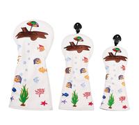Aislor Funda protectora de cuero sintético para palos de golf, resistente al agua, conjunto de tres piezas Blanco 3Pcs Talla única