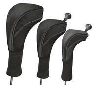 Aislor Fundas Protectoras Creativas Para Palos De Golf, Aptas Para Maderas Principales, Maderas Intermedias Y Palos Híbridos Juego de 3 piezas negras Talla única