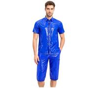 Aislor Hombre Sastre Sudadera Traje Tracksuit Dos Piezas Trajes Hombres | Camisa Solapa Y Pantalones Cortos,Conjunto Piezas,Conjuntos Casuales Verano,Montar En Bicicleta,Acampar,Jogging,Deporte