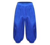 Aislor Hombre Traje Árabe Pantalones Capri Medievales Media Pierna Retro Azul Real L