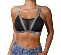Aislor Sujetador Deportivo Mujer Sutié De Soporte Sudadera Interior Sin Cable Entrenamiento Camisa Deporte Negro L