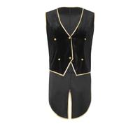 Aislor Traje Victoriano Hombres Chaleco Medieval Coat Cola Terciopelo Gótico Traje De Rave Chaqueta Steampunk Negro M