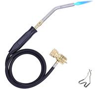 Aismrii Manguera de mano de soplete de propano, linterna de gas Mapp, linterna de soldadura, longitud de la manguera 1,5 m, temperatura máxima de funcionamiento de 1900 ℃/1,982.2 °C, con gancho