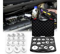 Aisny 15 Piezas Juego De Adaptadores De Purga De Frenos, Juego De Herramientas De Purga De Frenos De Cilindro Maestro, Automóvil Estándar Europeo, Adaptador De Líquido De Frenos De Aluminio