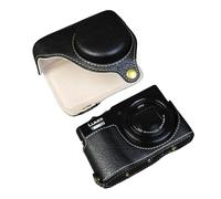 Aisnyho Funda protectora para cámara Panasonic Lumix DC-TZ99, funda protectora de piel sintética desmontable con correa de hombro ajustable, color negro, funda protectora de poliuretano