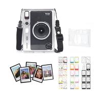 Aisnyho Funda protectora transparente compatible con cámara Fujifilm Instax Mini EVO con correa para el hombro/5 mini marcos de fotos magnéticos/30 pegatinas de borde de película